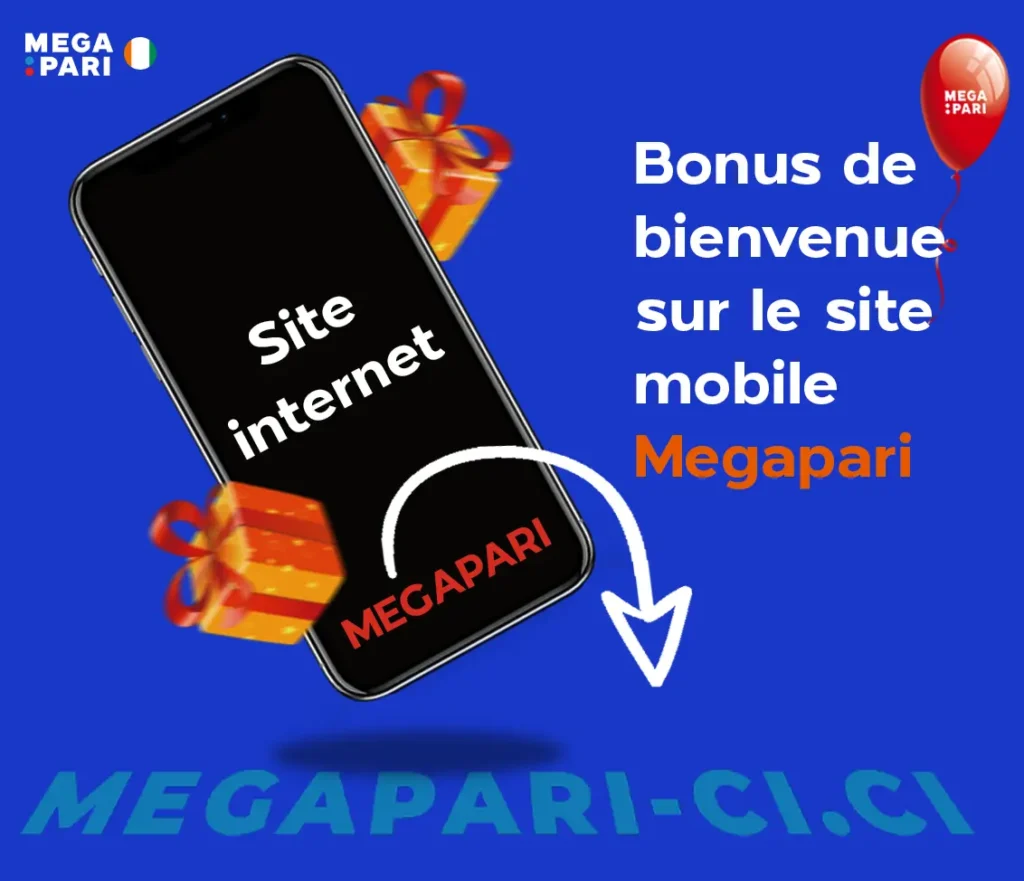 Bonus de bienvenue sur le site mobile Megapari